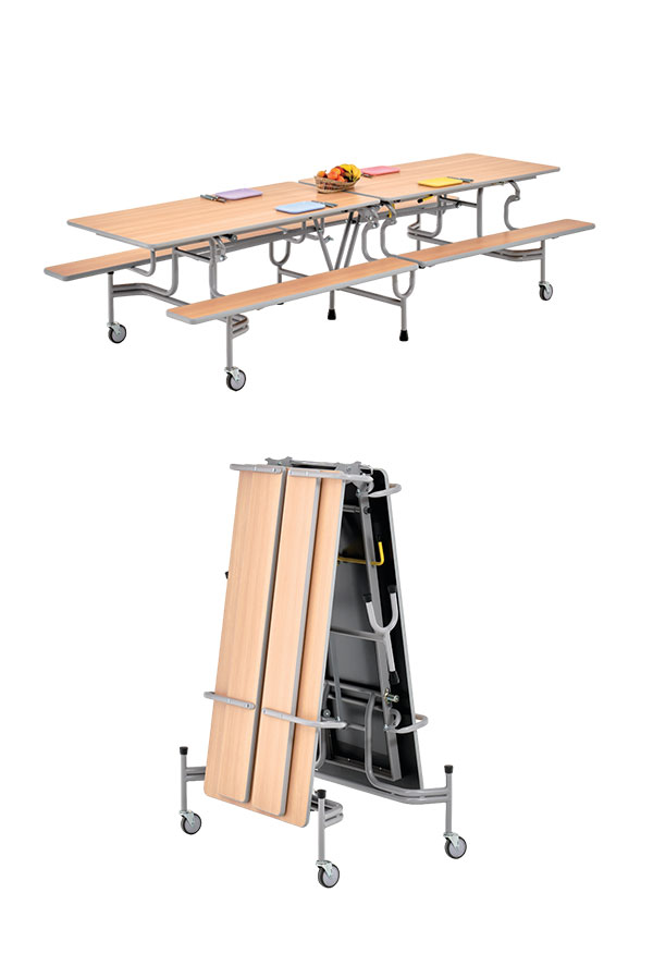 BY Bench Series – Mobile Bank-Tisch-Kombination für Bildungseinrichtungen