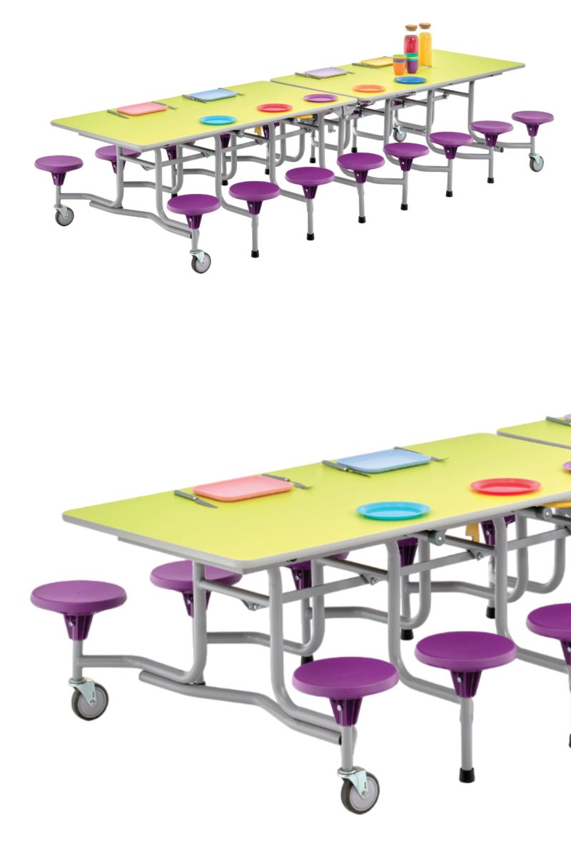 Cadet Table – Rechteckige Tisch-Sitzgruppe für 16 Kinder