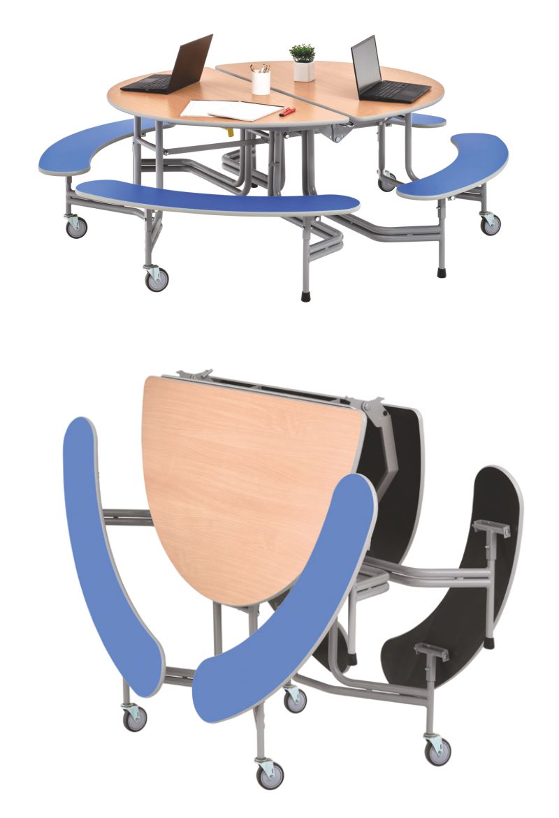 Graduate Table – Ovale Bank-Tisch-Kombination für Schulen und Gemeinschaftsräume